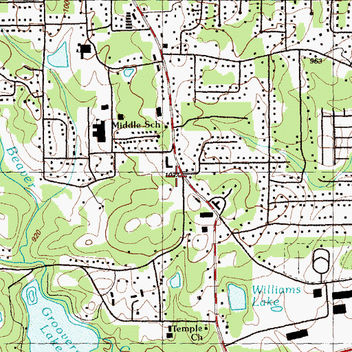Topographic Map of Douglas County Fire Department Station 1, GA