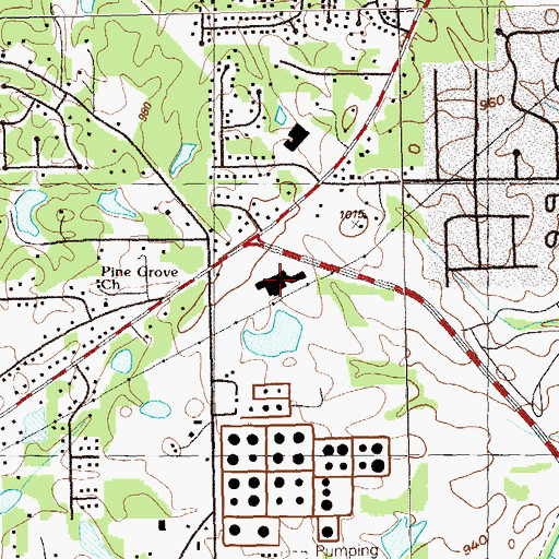 Topographic Map of Village at Powder Springs Shopping Center, GA