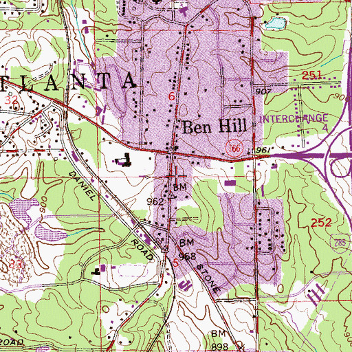 Topographic Map of Atlanta Fire / Rescue Station 31, GA