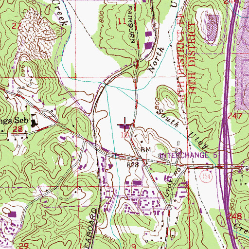 Topographic Map of Cascade Crossing Shopping Center, GA