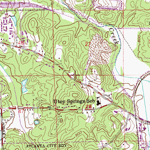 Topographic Map of Fulton County Fire Department Station 23, GA