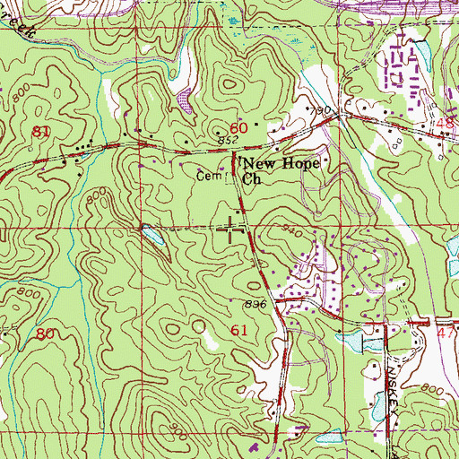 Topographic Map of Southwest Performing Arts Center, GA