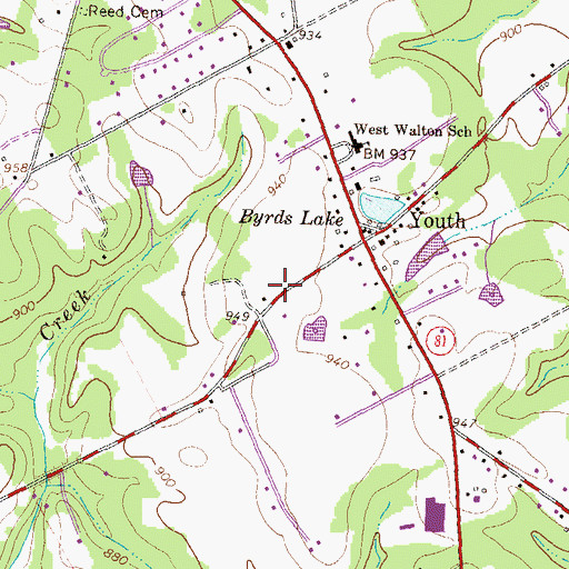 Topographic Map of Walker Park Elementary School, GA