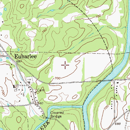 Topographic Map of Euharlee Elementary School, GA