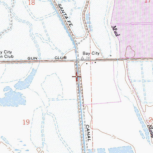 Topographic Map of Santa Fe Canal, CA
