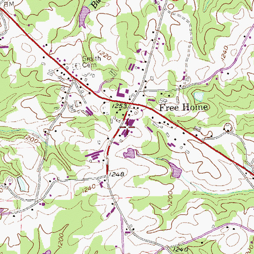 Topographic Map of Cherokee County Fire Department Station 4, GA