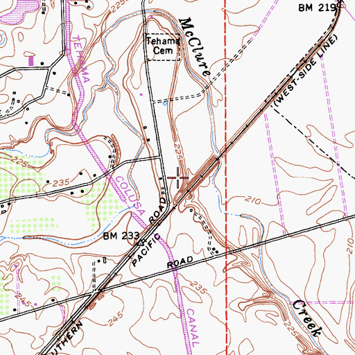 Topographic Map of Saucos, CA
