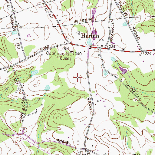Topographic Map of Harbins Elementary School, GA