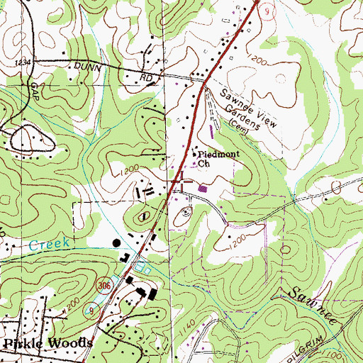Topographic Map of Forsyth County School Adminstration Building, GA