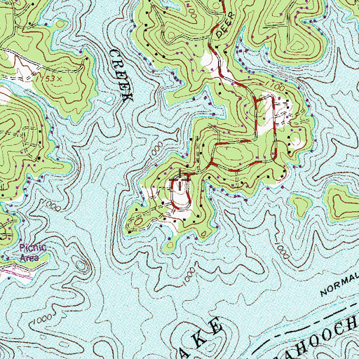 Topographic Map of Forsyth County Station 11 Fire Station, GA