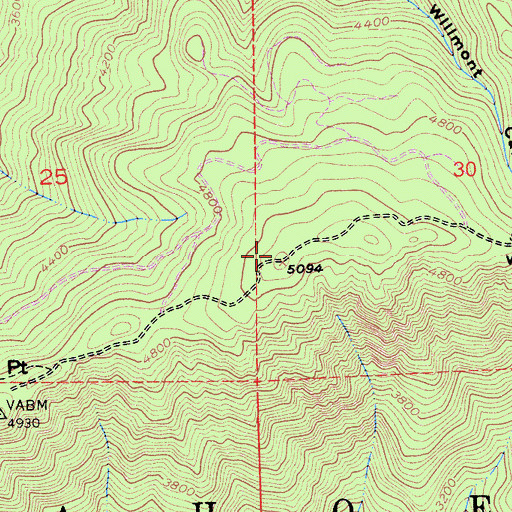 Topographic Map of Sawtooth Ridge, CA