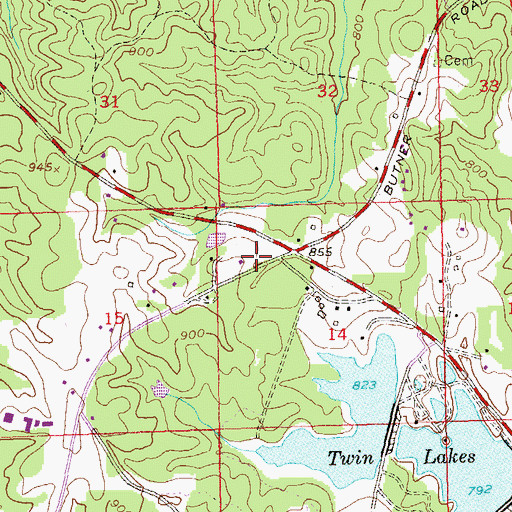 Topographic Map of Arlington Christian School, GA