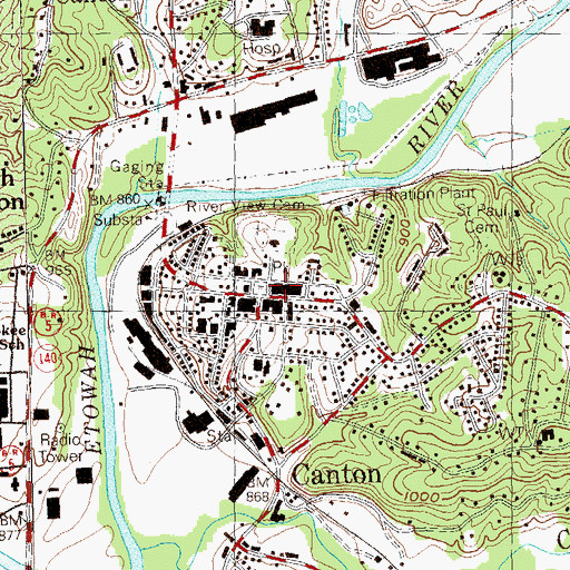 Topographic Map of Cherokee County Administration Building, GA