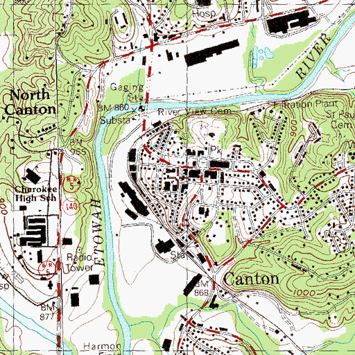 Topographic Map of Cherokee County Board of Education, GA