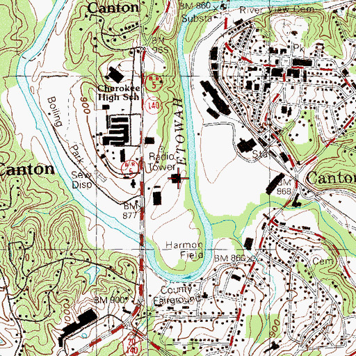 Topographic Map of Georgia Station Patrol Post 28 Police Station, GA