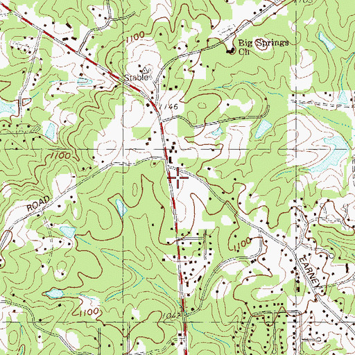 Topographic Map of Hickory Grove Shopping Center, GA