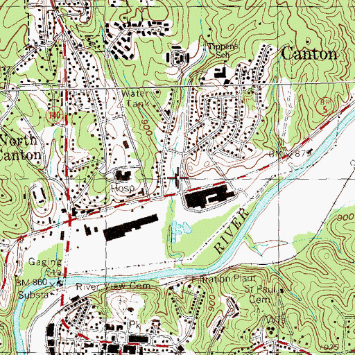 Topographic Map of Riverstone Mill Shopping Center, GA