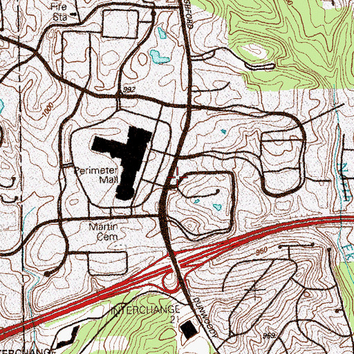 Topographic Map of DeKalb County Police Department North Precinct, GA