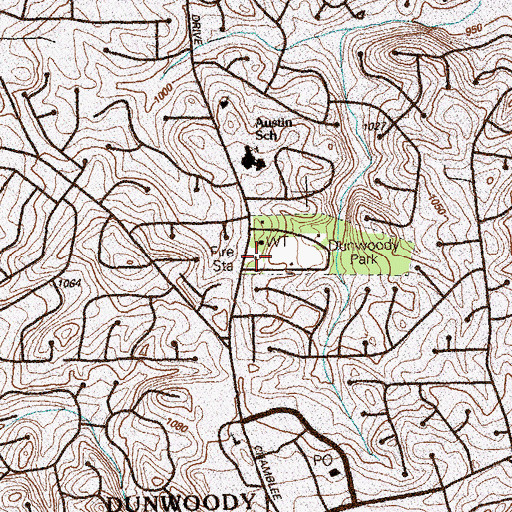 Topographic Map of DeKalb County Fire and Rescue Department Station 12, GA
