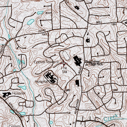 Topographic Map of DeKalb County Fire and Rescue Department Station 18, GA