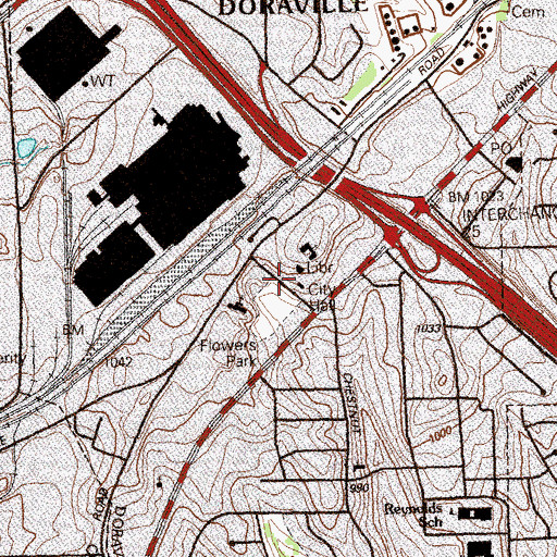 Topographic Map of Doraville City Police Department, GA