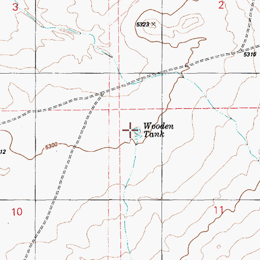 Topographic Map of Wooden Tank, AZ
