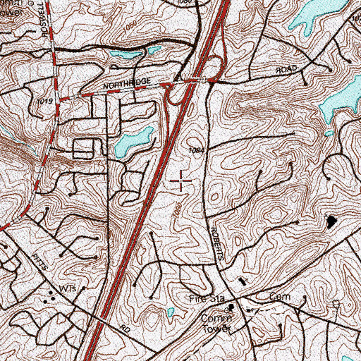 Topographic Map of Dunwoody Springs Charter Elementary School, GA
