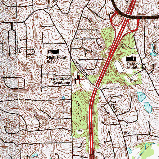 Topographic Map of Katherine and Jacob Greenfield Hebrew Academy of Atlanta, GA