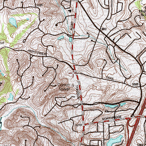 Topographic Map of Huntridge Shopping Center, GA