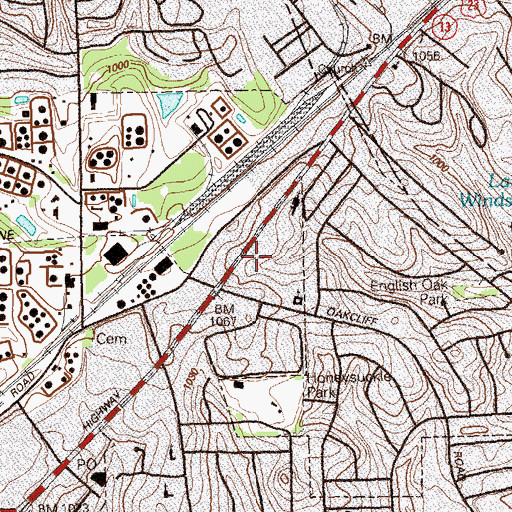 Topographic Map of Korean Shopping Center, GA
