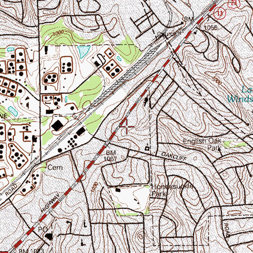 Topographic Map of Korean Shopping Center, GA