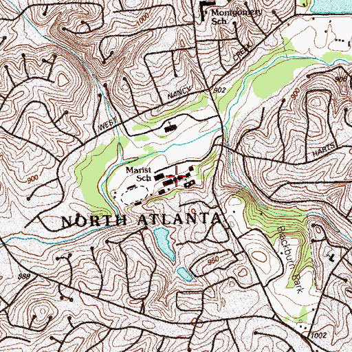 Topographic Map of Marist School, GA