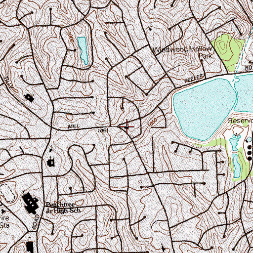 Topographic Map of North Peachtree Baptist Church, GA