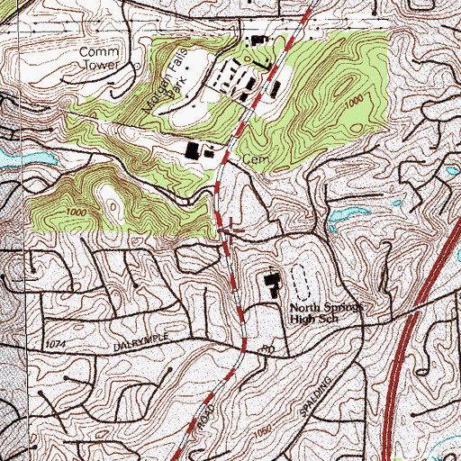 Topographic Map of North Springs Post Office, GA