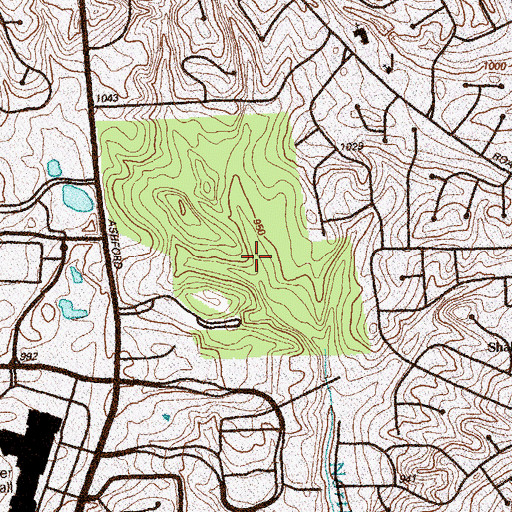 Topographic Map of Perimeter Center Post Office, GA