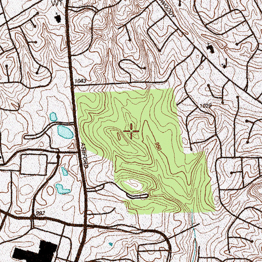 Topographic Map of Perimeter Village Shopping Center, GA