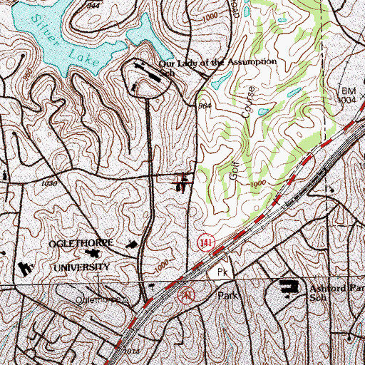 Topographic Map of Saint Martins Episcopal School, GA