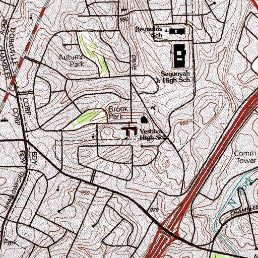 Topographic Map of Yeshiva Atlanta High School, GA