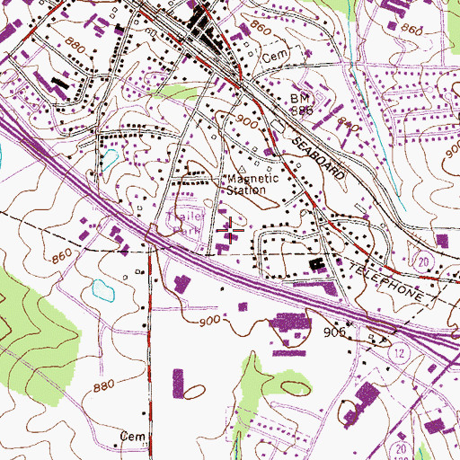 Topographic Map of Conyers Police Department, GA