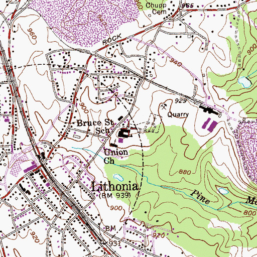 Topographic Map of DeKalb County Police Department East Precinct, GA