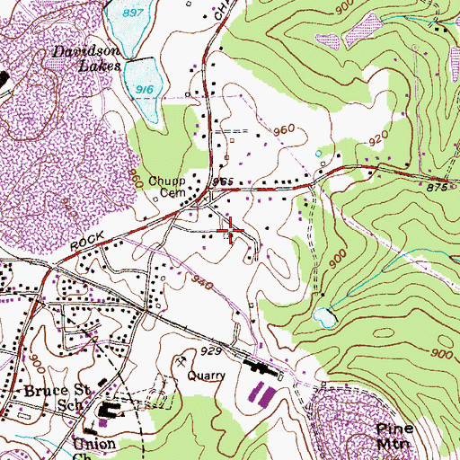 Topographic Map of East Lithonia Baptist Church, GA