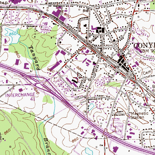 Topographic Map of J P Carr Gymnasium, GA