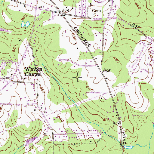 Topographic Map of Johnson Park Recreation Center, GA