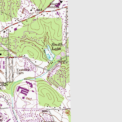 Topographic Map of Light of Calvary Baptist Church, GA