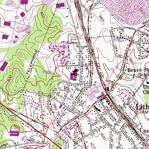 Topographic Map of Lithonia Middle School, GA
