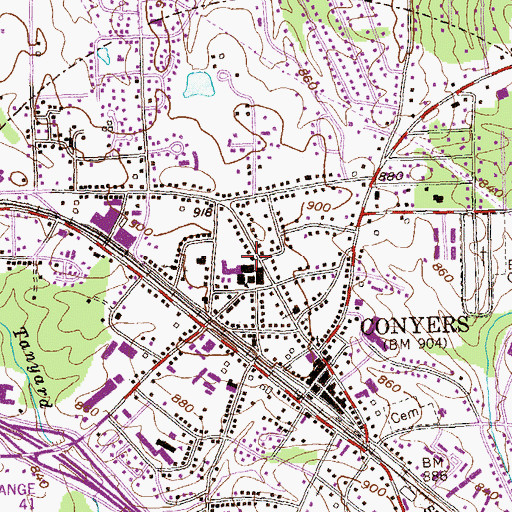 Topographic Map of Rockdale County Board of Education, GA