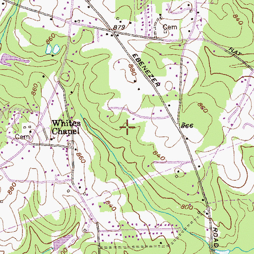 Topographic Map of Rockdale County Parks and Recreation Department, GA