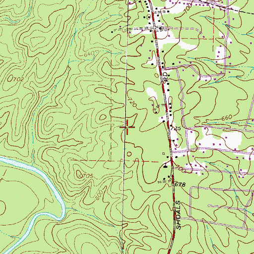Topographic Map of Middle Ridge Elementary School, GA