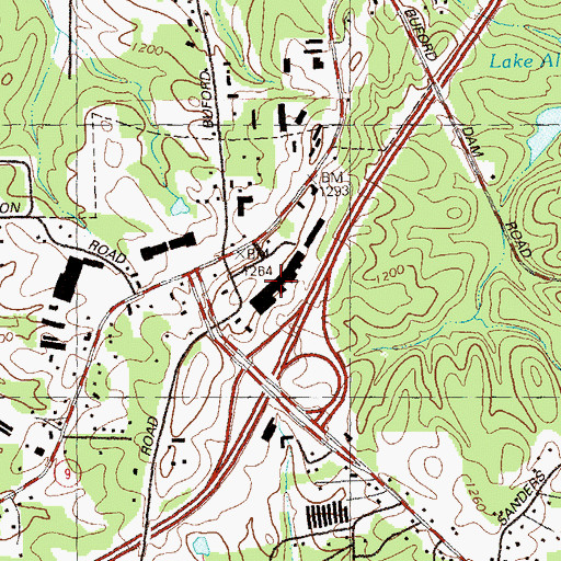 Topographic Map of Cumming 400 Shopping Center, GA