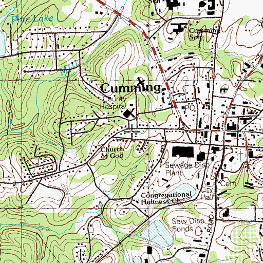 Topographic Map of Cumming Forsyth Chamber of Commerce, GA
